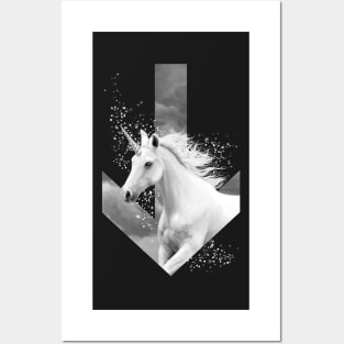Unicorn in Snow Posters and Art